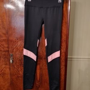 Black with peach stripe athletic Leggings